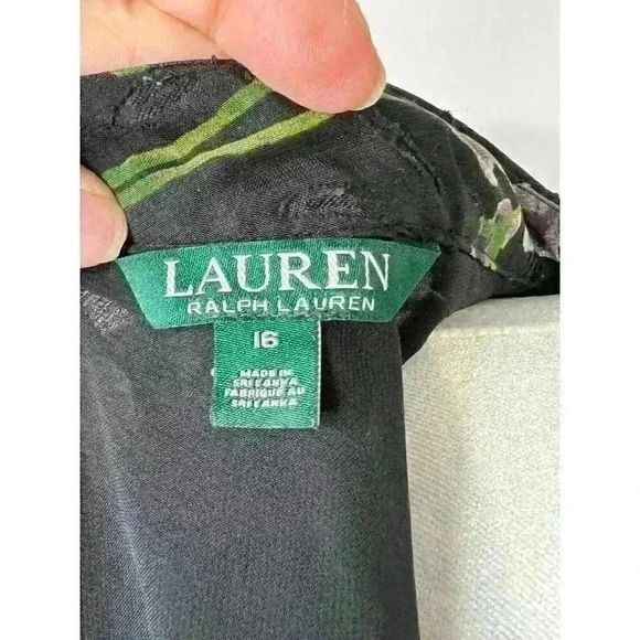 Lauren Ralph Lauren Women's Floral Sheer Sleeve Ruffle‎ Front Blouse Size 16 - Picture 6 of 8